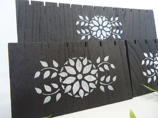 Set of 3 Wooden Earring Display Boards, Black, Holds 12 pairs of earrings