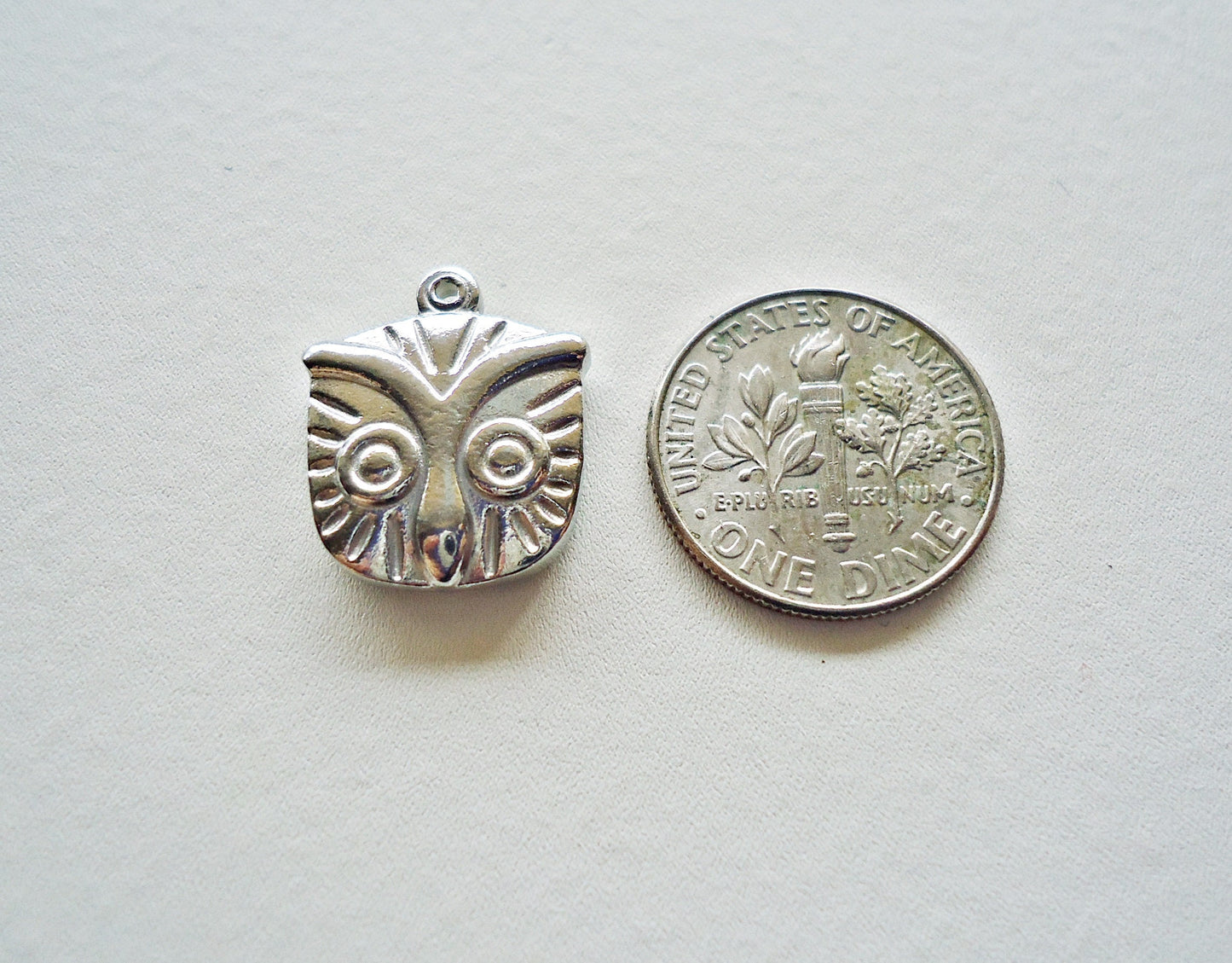 Stainless Steel Silver Puffed Owls, Set of 5