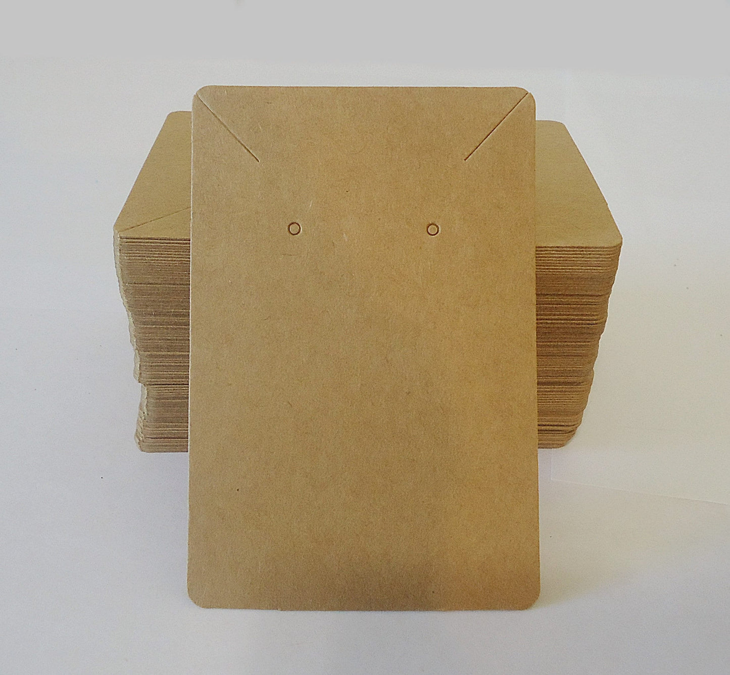 100 Necklace and Earring Paper Display Cards and Bags, Matte White, Kraft Brown, Black, 9x6cm