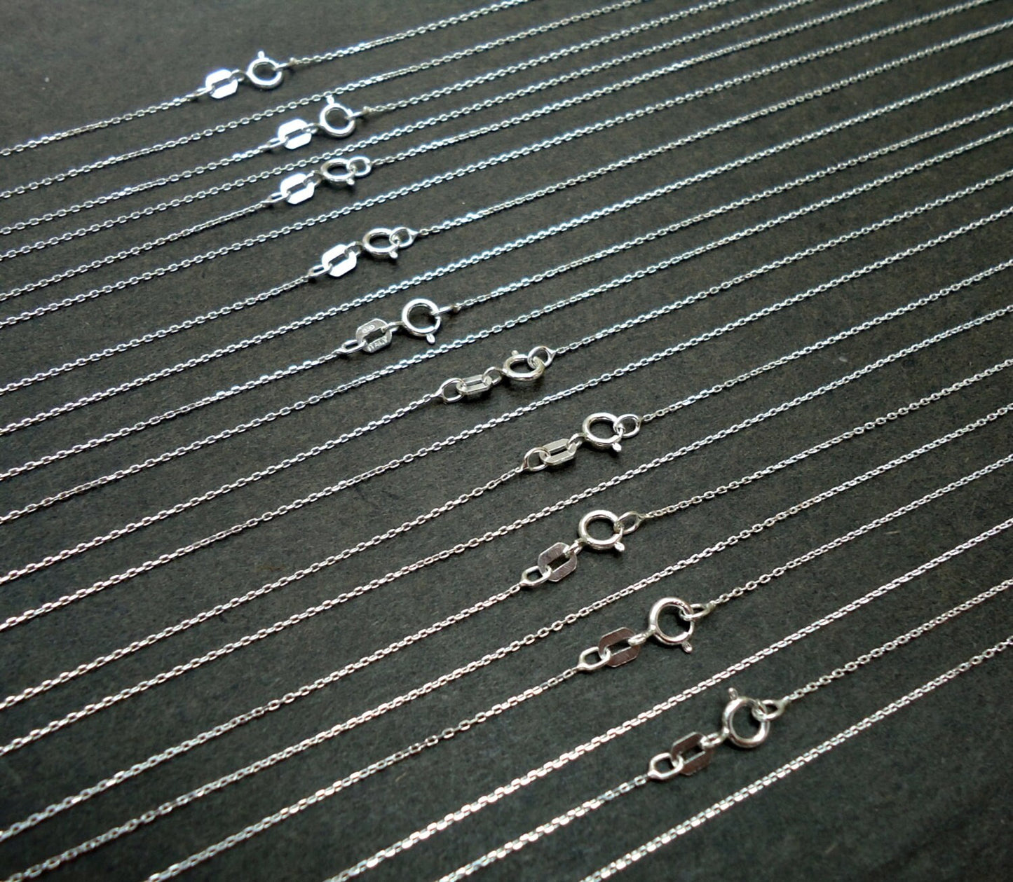 Sterling Silver Necklace Chains - 18" Finished Cable Chains
