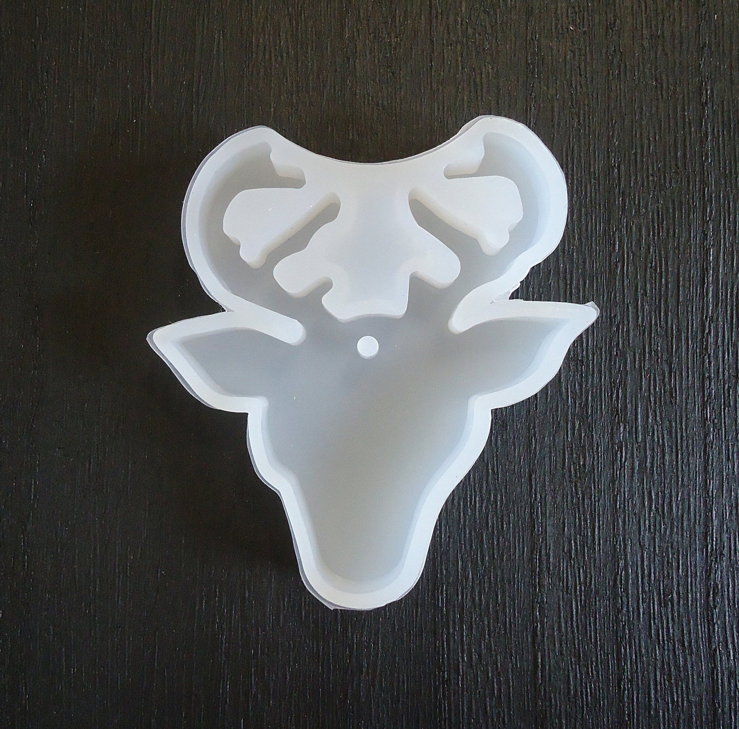 Deer Ornament Mold, Silicone Mold, Buck with Antlers, 2.25" Wide, Resin Supplies, Resin Christmas Ornament Mold, Deer, Reindeer