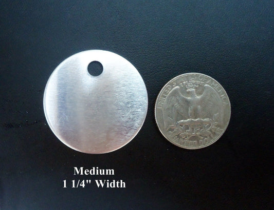 10 Round Aluminum Stamping Blanks - 1.25" Wide - MEDIUM