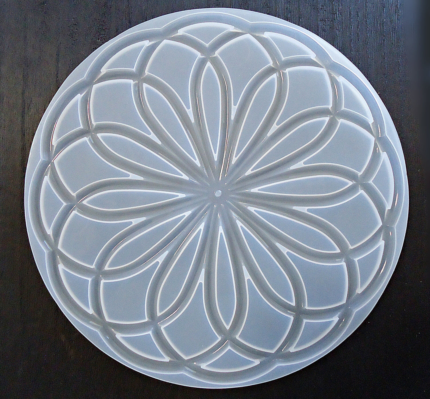 Large Mandala Flower Trivet Silicone Mold, Use with Epoxy Resin, 8 Inches Across