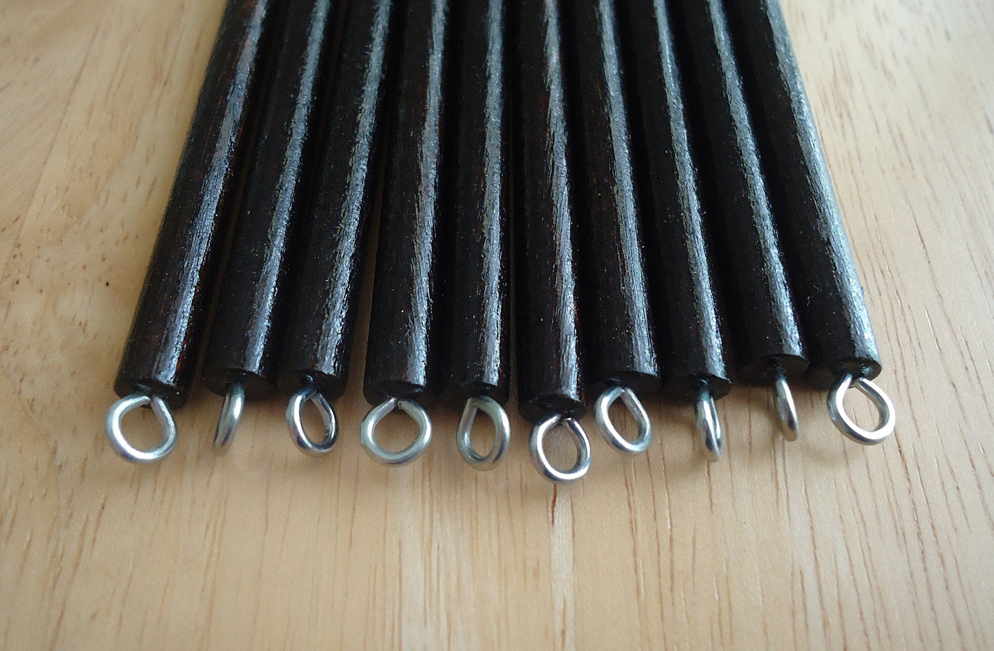 6.25 inch (16cm) Wooden Hair Sticks- Deep Dark Brown - Straight Sticks, Shawl Pins, Hair Sticks - 5mm Thick
