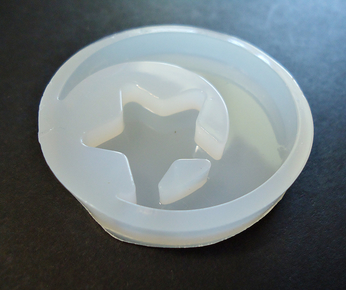 Silicone Mold for Epoxy Resin, Moon and Star, 46mm Round