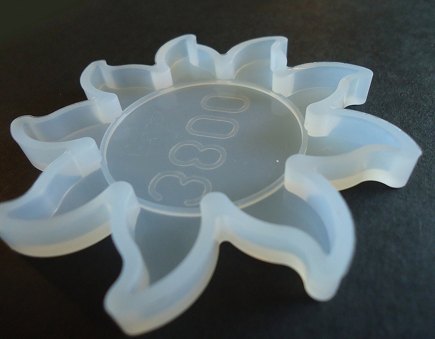 Silicone Mold, Sun, Resin Craft Mold, 2.9" Wide x 5mm Deep