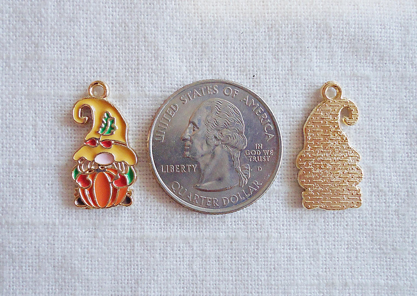Autumn Gnome Charms, Thanksgiving & Halloween Gnomes, Gnomes with Pumpkins, Fall Gnome Charms, Yellow Orange Red Green, Pumpkin Spice Gnome