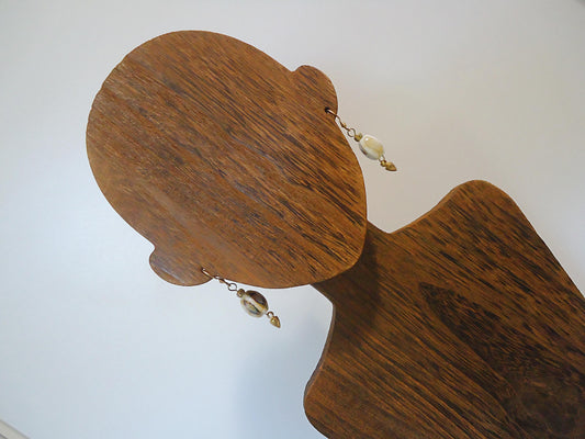 Wood Mannequin Bust, Necklace and Earring Display, Brown Wood, Portable