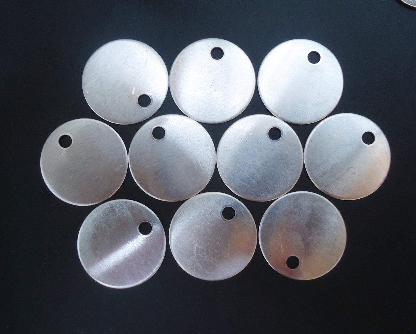 10 Round Aluminum Stamping Blanks - 1.25" Wide - MEDIUM
