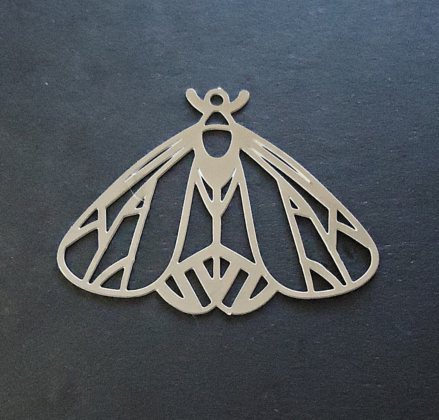 10 Stainless Steel Moth Charm - 7/8" Tall (22mm) - Non Tarnishing, Hypoallergenic, Set of 10