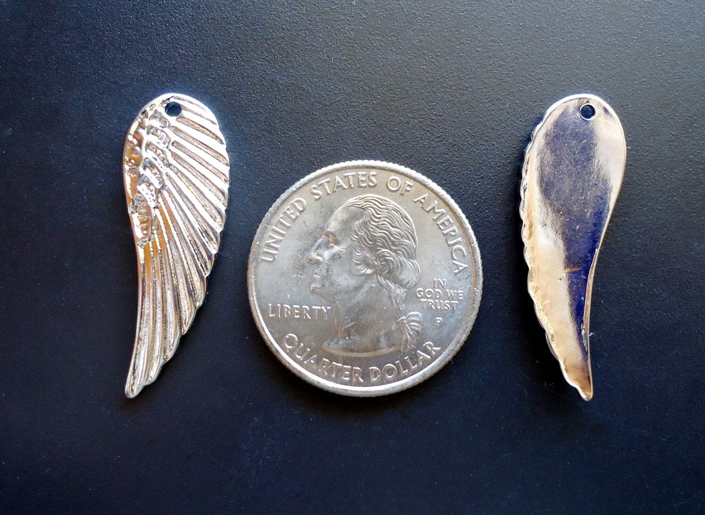 Stainless Steel Angel Wings, 1.25" Tall, Set of 10