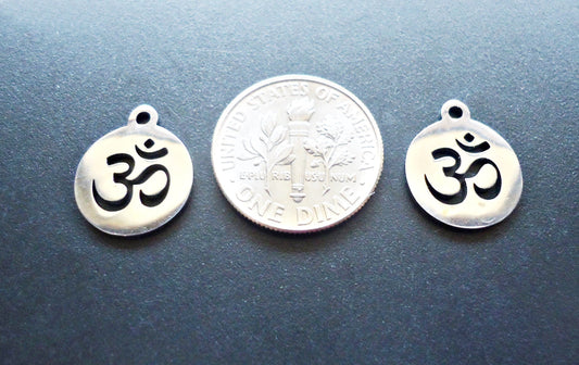 Small Stainless Steel Ohm Laser-cut Charms - 14mm x 12mm - Set of 10