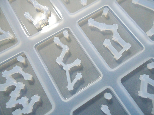 Silicone Mold, Constellations, Earrings Pendants, 12 Constellations, Epoxy Resin Mold