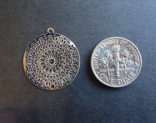 Stainless Steel Kaleidoscope Links, 22mm x 20mm, Set of 10, Laser cut