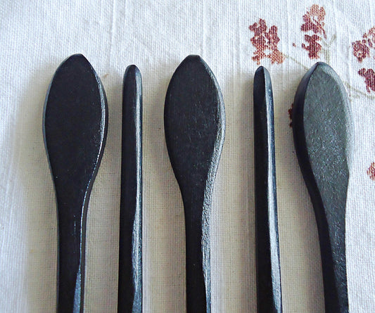 Wood Hair Stick Blanks, Plain Black Wood Hair Stick, 7 Inches Long, Minimalist, Simple