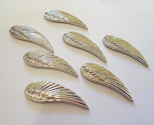 Stainless Steel Angel Wings, 1.25" Tall, Set of 10