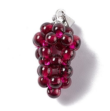 Garnet Cluster, Grape Bunch Pendant, Small Grape Pendant, Garnet Stone, 5/8" Tall