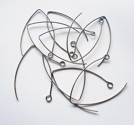 Simple Stainless Steel Earwire 1 5/8" long with hoop
