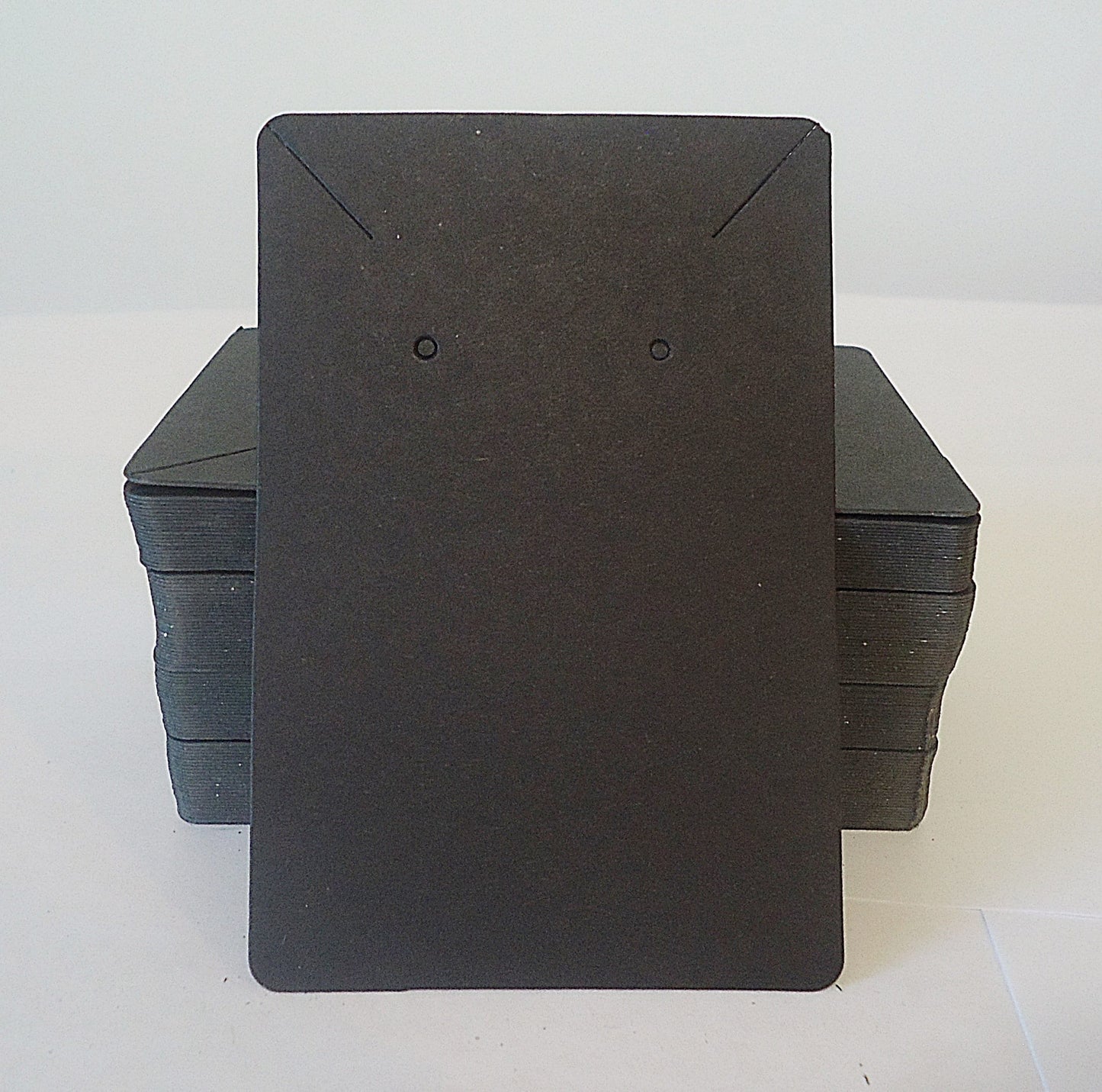 100 Necklace and Earring Paper Display Cards and Bags, Matte White, Kraft Brown, Black, 9x6cm