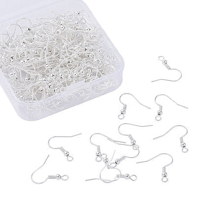 200 Pieces of French Earwire with Storage Case - Gold Plated, Silver Plated, or Platinum Plated