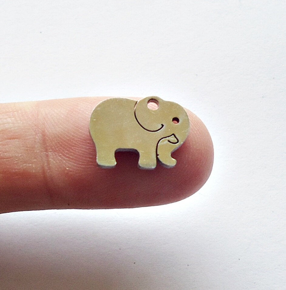 Small Stainless Steel Elephant Charms - 14mm x 11mm - Sets of 10
