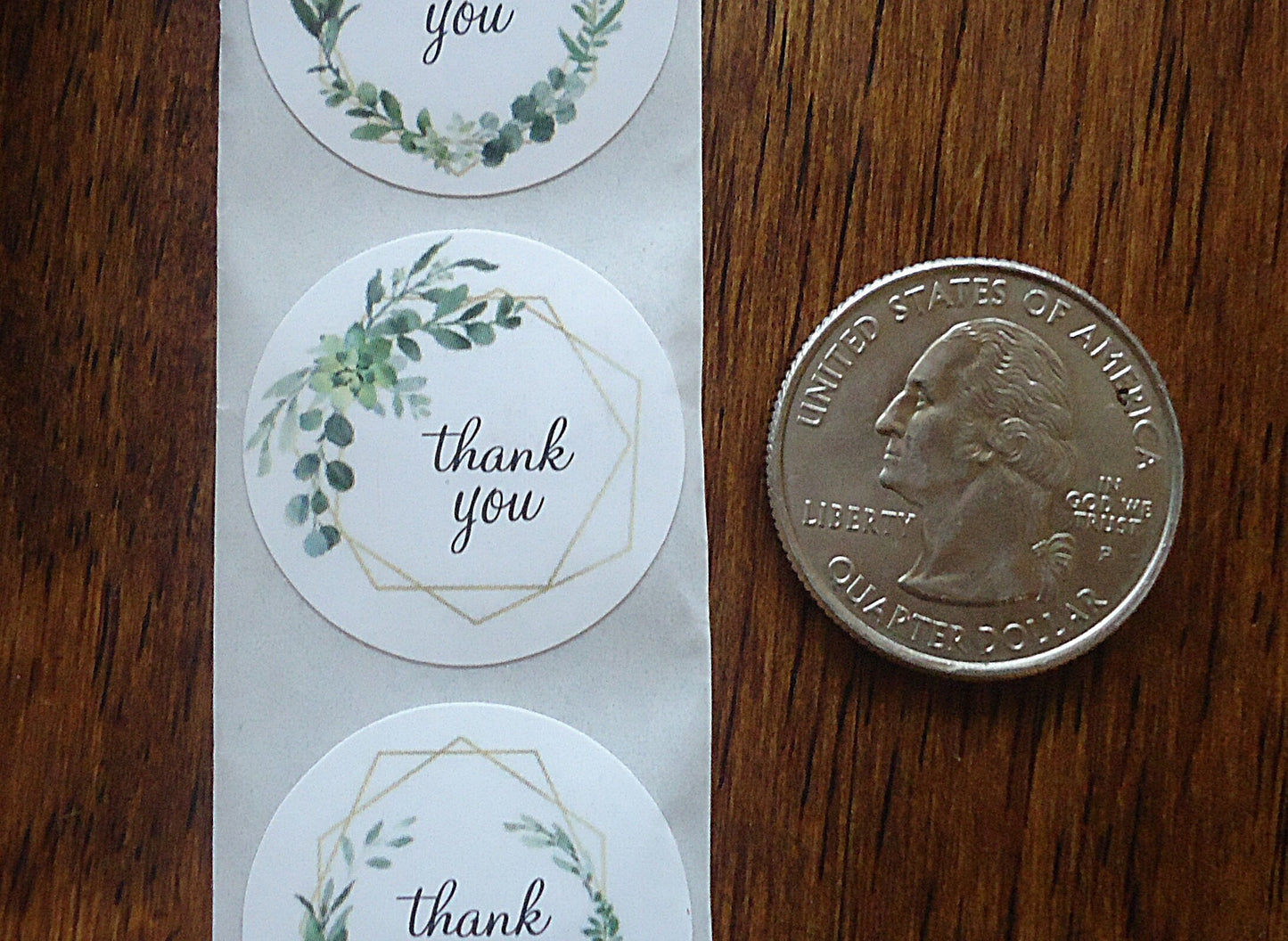 500 Stickers, 'Thank You', Green Terrarium, 1 inch Wide, Packaging, Labels