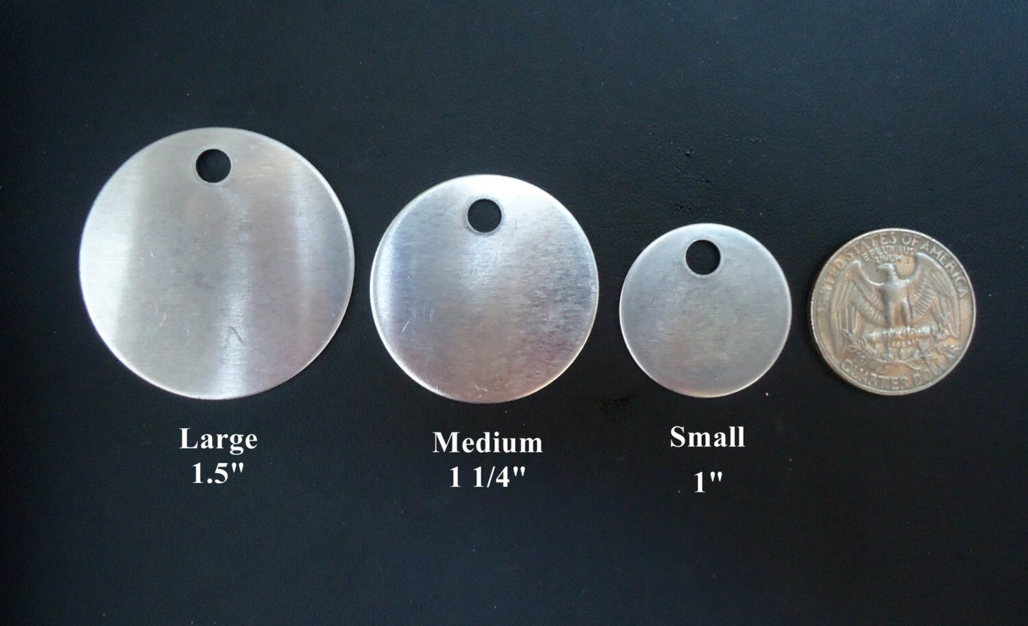 10 Round Aluminum Stamping Blanks - 1.25" Wide - MEDIUM