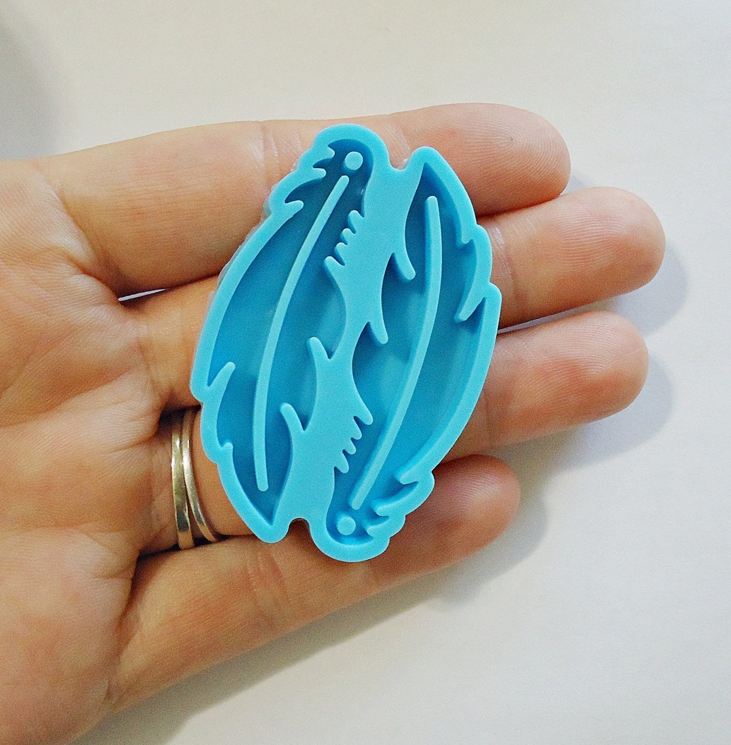 Silicone Mold, Feather Earrings Mold, Pendants or Earrings, 2" Tall