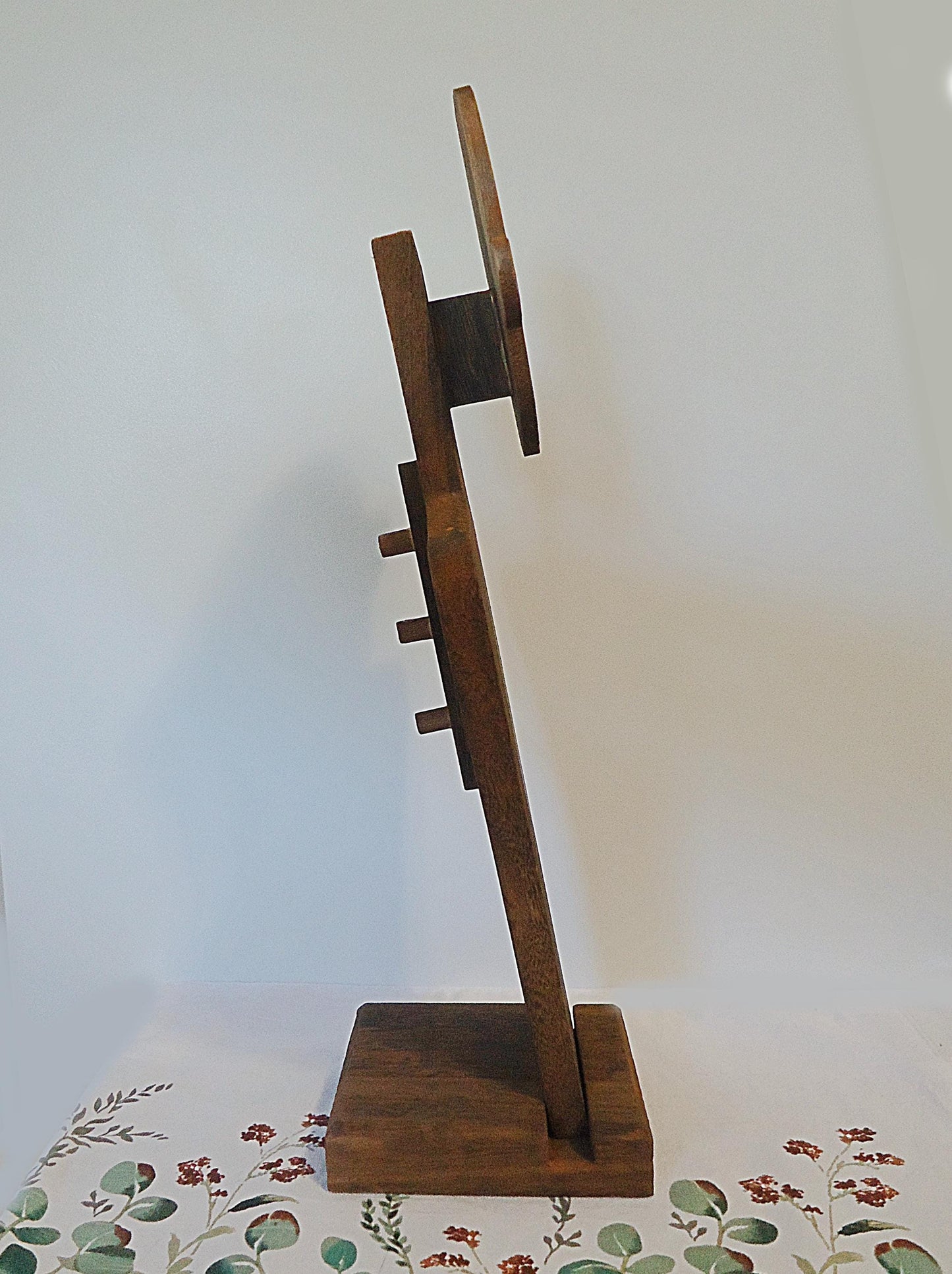 Wood Mannequin Bust, Necklace and Earring Display, Brown Wood, Portable