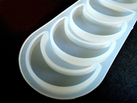 Silicone Mold, Moon Phases, Resin Craft Mold, 6 Moon Phases, Crescent Moons, 6.75" Wide