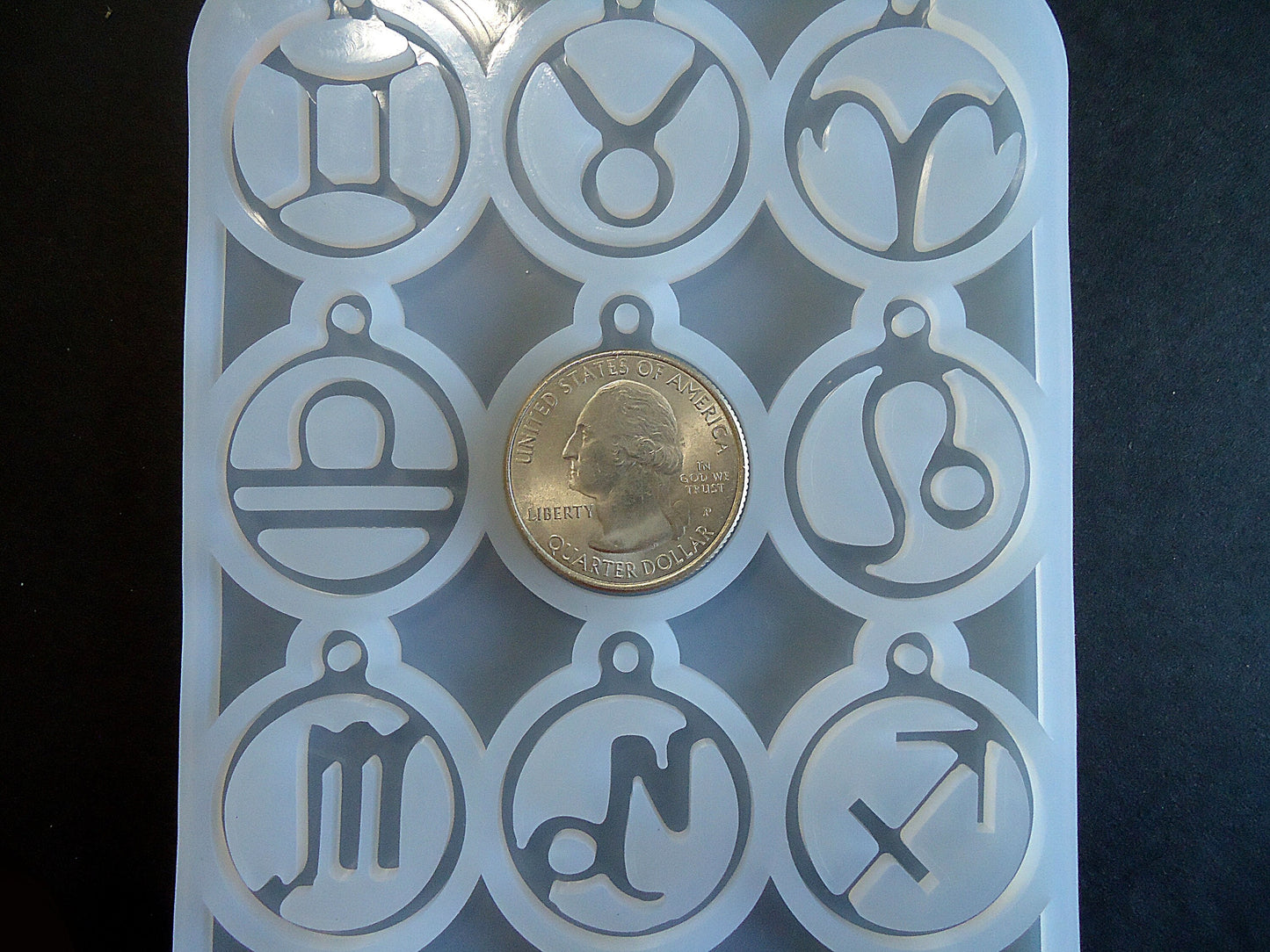 Silicone Mold, 12 Zodiac Charms Pendants, Epoxy Resin Jewelry Mold