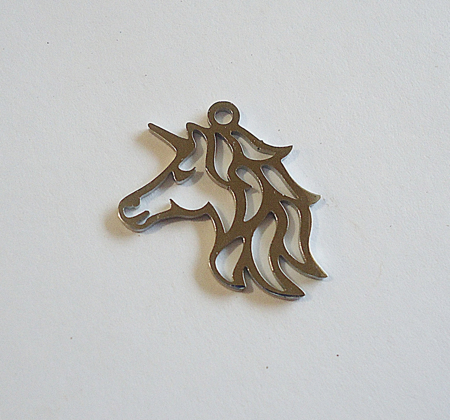 Stainless Steel Unicorn Pendant Charms - 19mm Tall x 18mm Wide - Set of 5