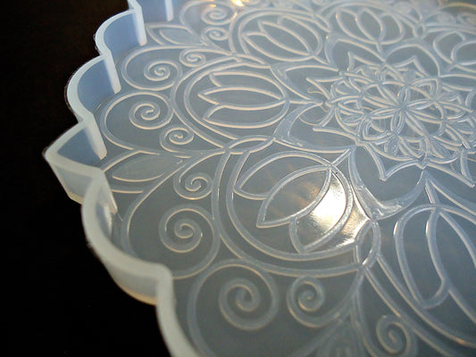 Silicone Mold for Resin Coasters, Dandelion, Mandala, Sakura Flower, Snowflake, 5" Wide, Small Trivet