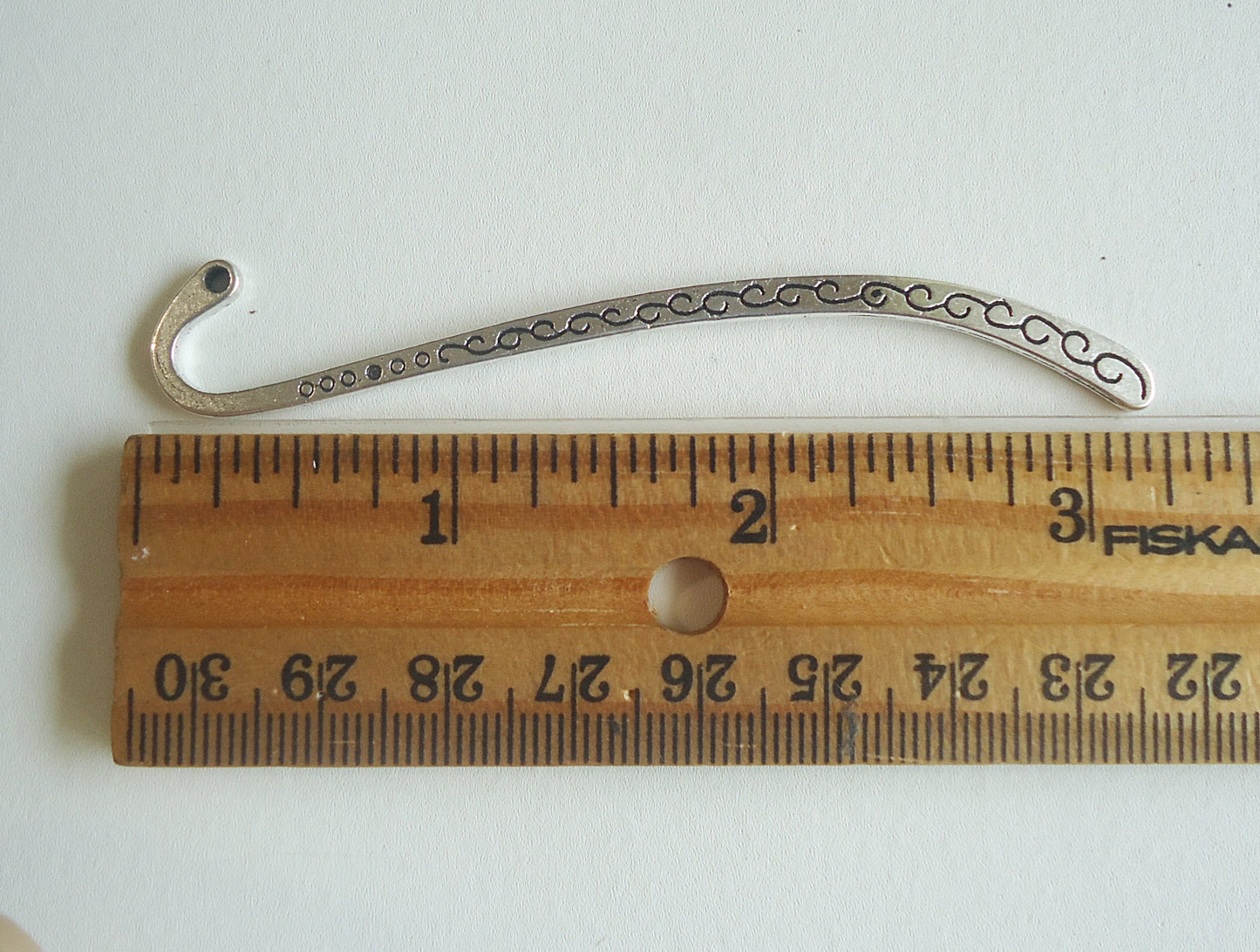 10 Small Bookmark Blanks, Smooth Silver, Bronze Scrolls, Silver Scrolls, 3.25" Long, 84mm