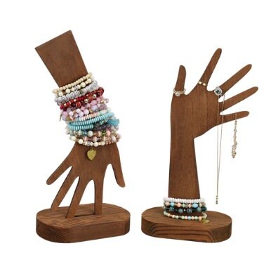 Set of 2, Tall Hand and Wrist Display, Bracelet Ring Necklace Display, 14" Tall