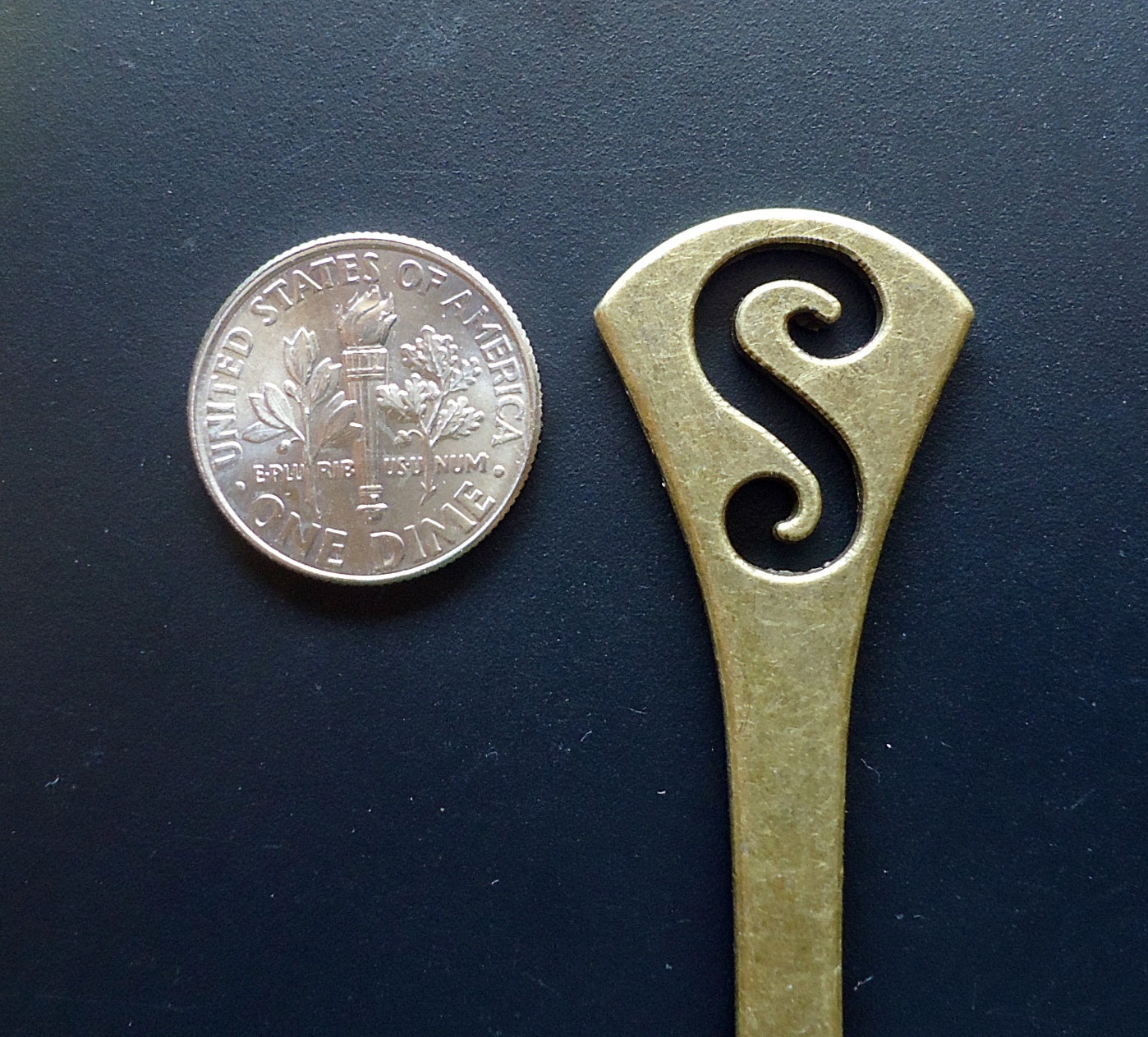 Metal Hair Sticks, 5" Long, Simple Swirl Design, Silver or Bronze, Set of 2