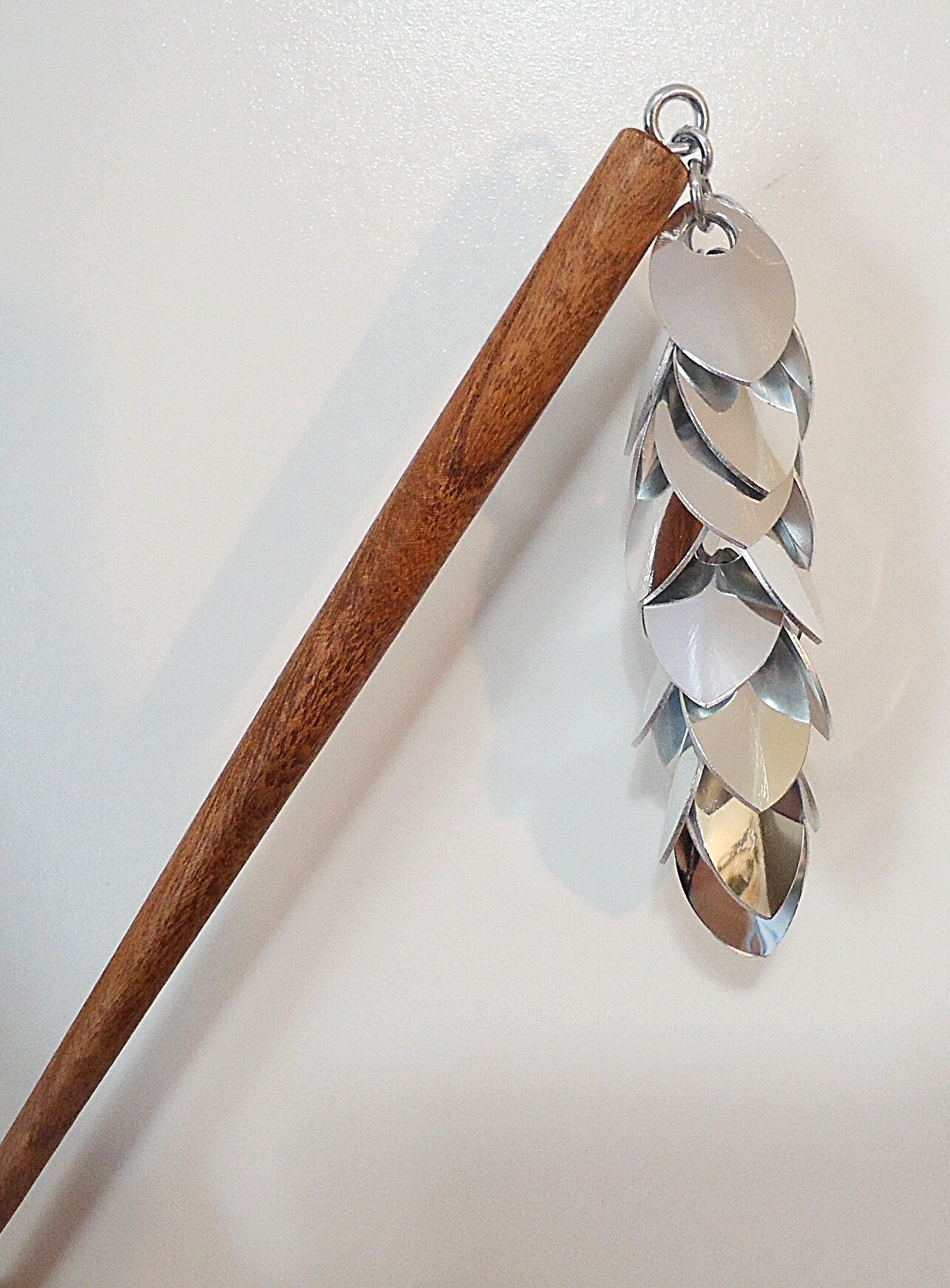 Cascading Shiny Silver Hair Stick