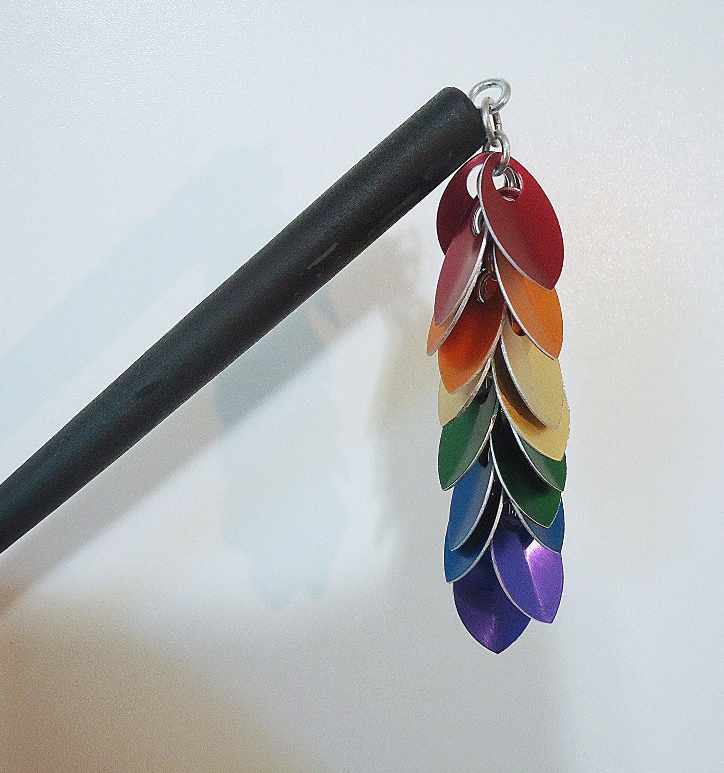 Metallic Rainbow Dangling Hair Stick