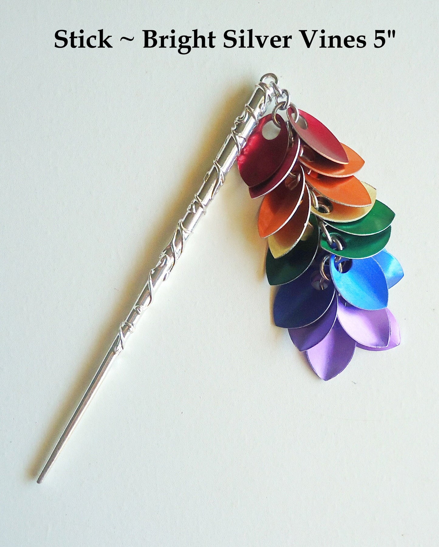 Metallic Rainbow Dangling Hair Stick