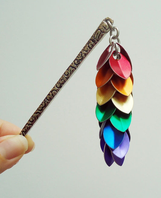 Metallic Rainbow Dangling Hair Stick