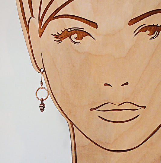 Copper Pinecone Earrings, Simple Dangle Earrings, 1" Dangle, Minimalist, Nature Lover, Autumn Earrings