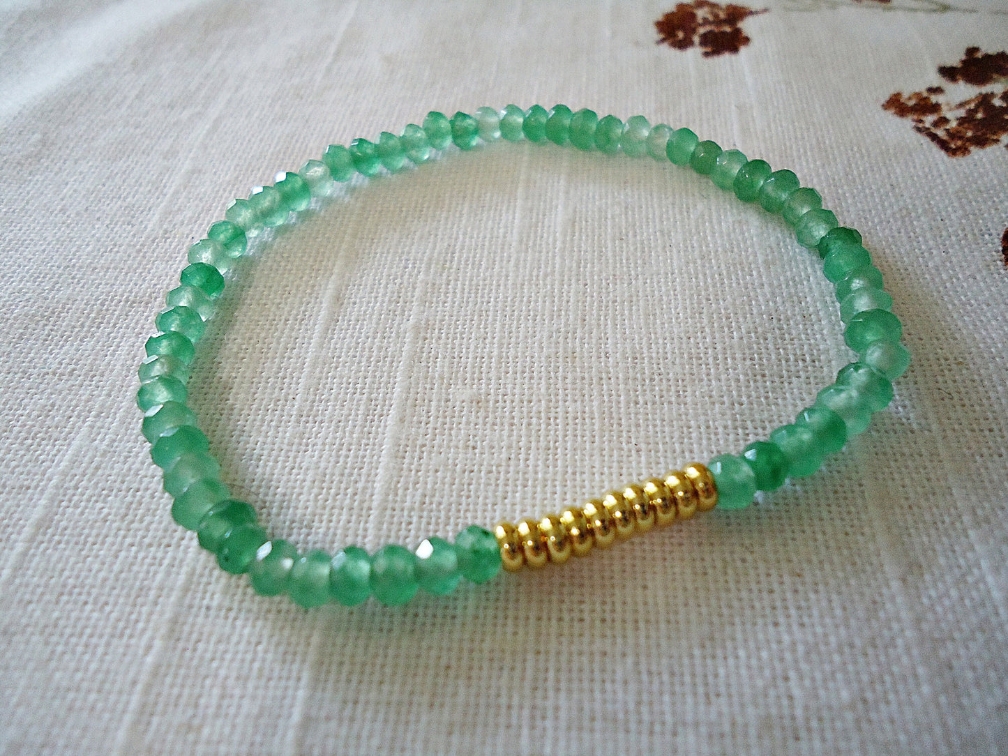 Stone Bracelet, Turquoise, Blue, Cranberry, Green, Stretch Bracelet, No clasp
