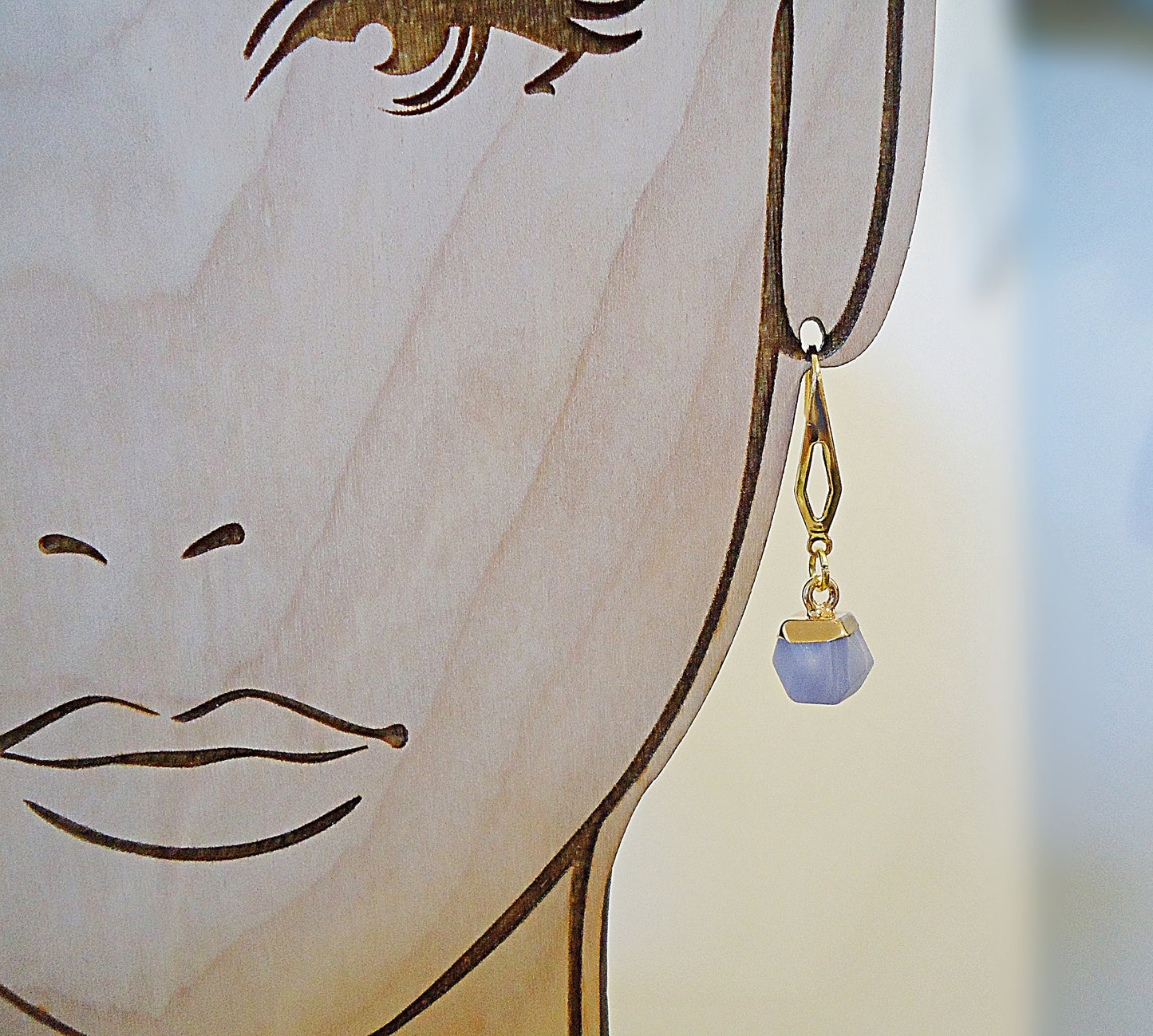 Lilac Purple Stone Earrings with 18K Gold Plated Stainless Steel Earwire