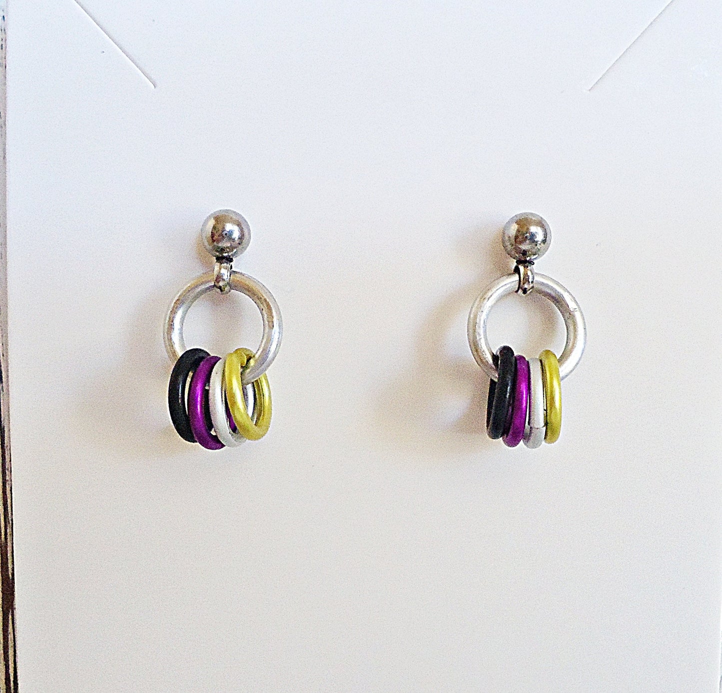 Rainbow Earrings, Small Post Earrings, Pride Flag, LGBTQ, Trans, Asexual, Nonbinary, Colorful, Hypoallergenic Stainless Steel