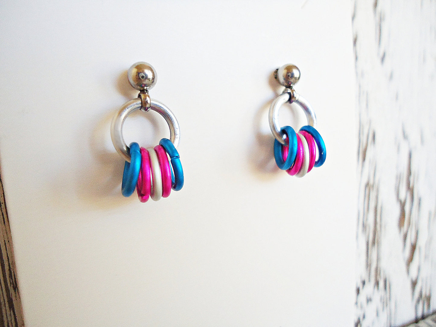 Rainbow Earrings, Small Post Earrings, Pride Flag, LGBTQ, Trans, Asexual, Nonbinary, Colorful, Hypoallergenic Stainless Steel