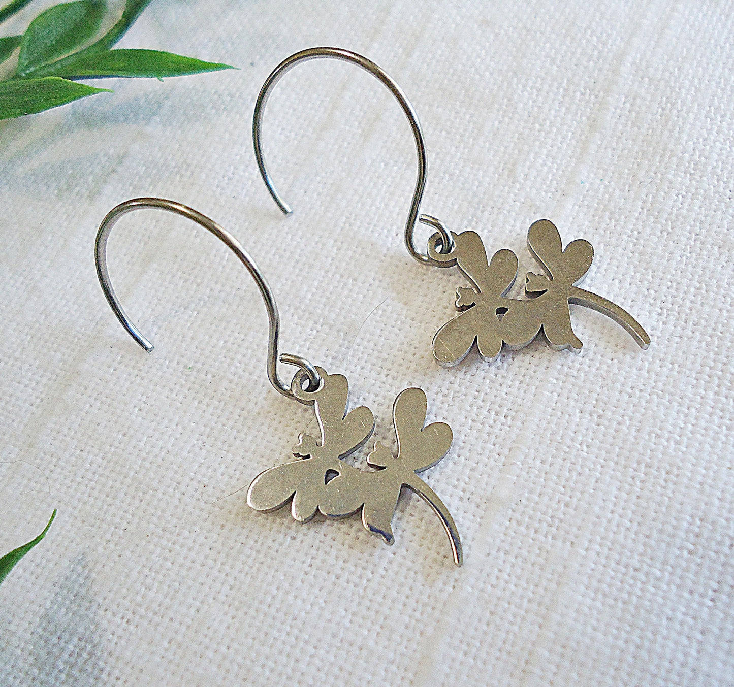 CORE ESSENTIALS - Stainless Steel Earrings, Double Dragonfly, Hoops, French Earwire, or Leverbacks