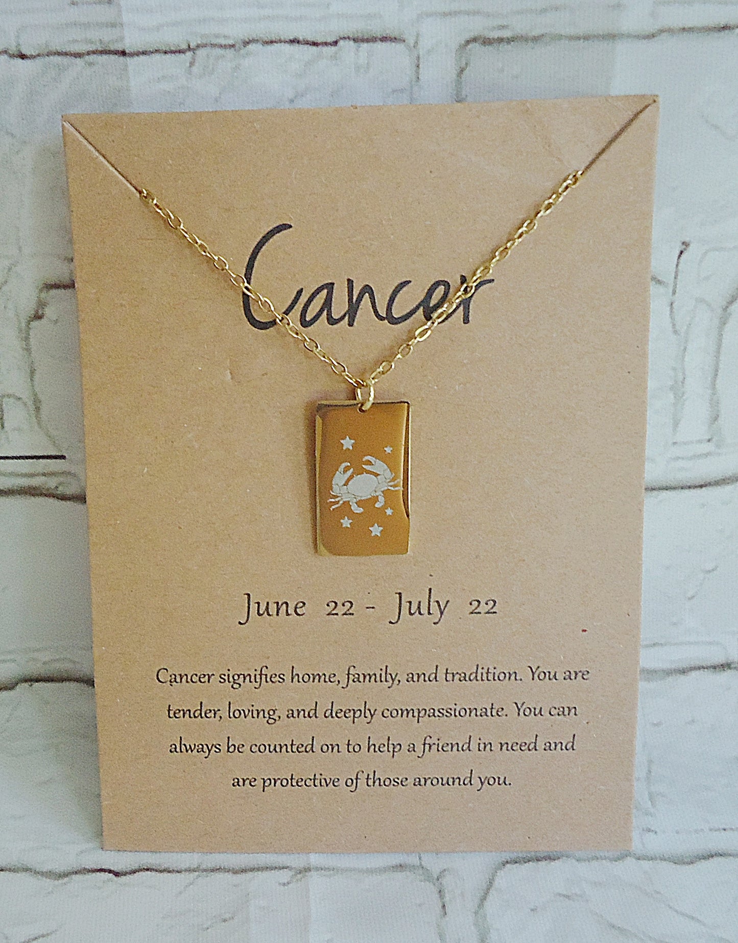 Zodiac Birthday Necklaces, Gold Plated Stainless Steel, Minimalist