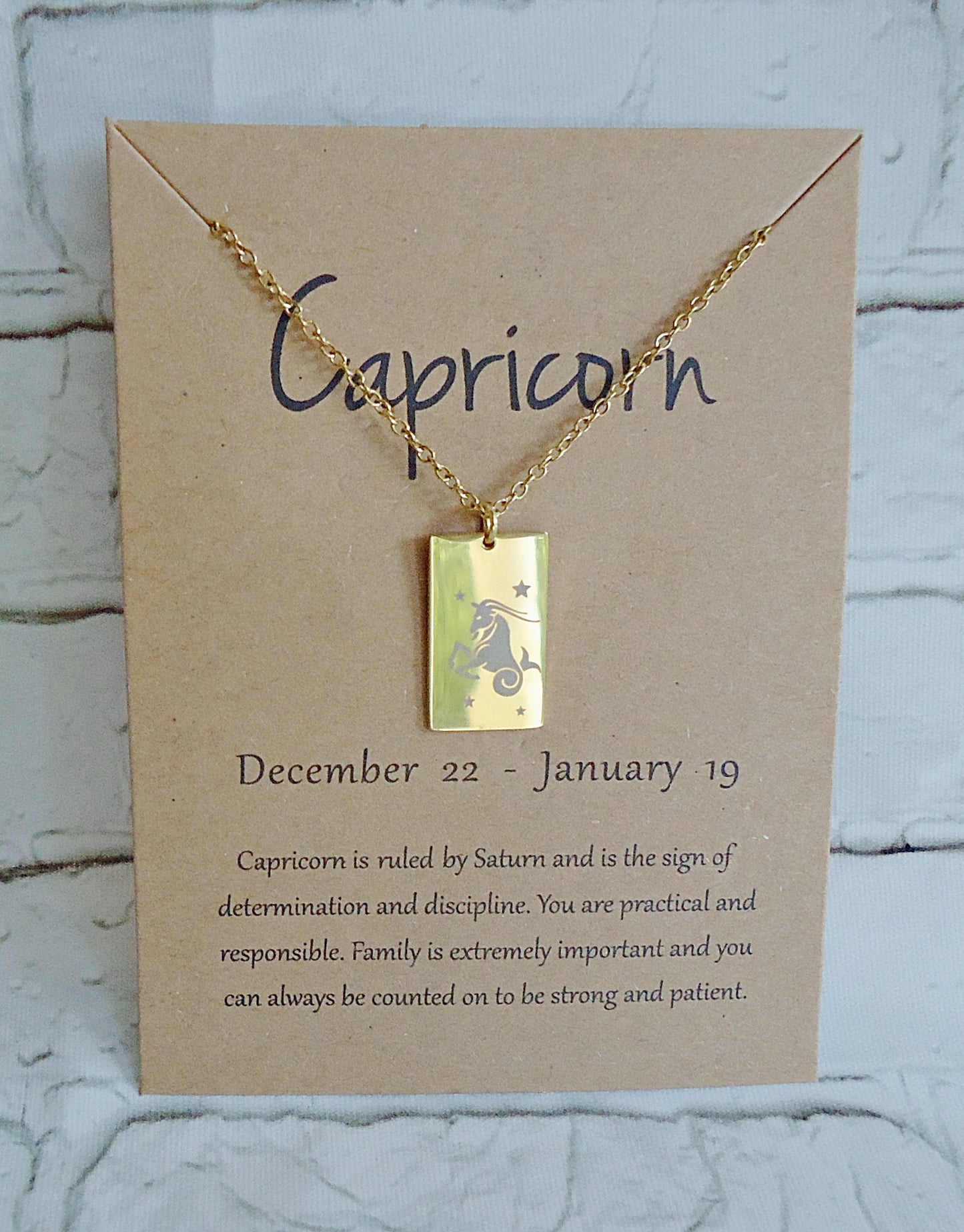 Zodiac Birthday Necklaces, Gold Plated Stainless Steel, Minimalist