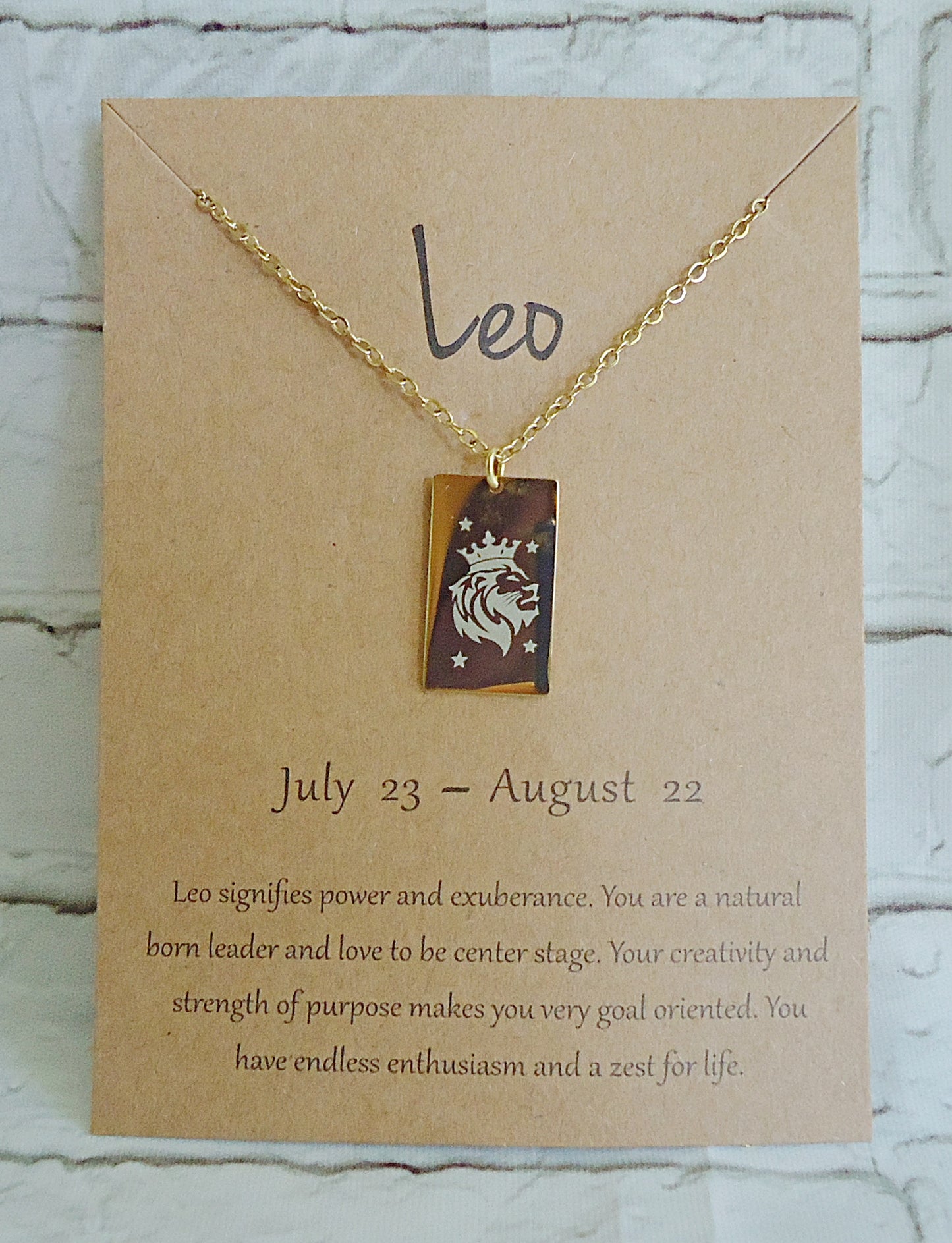 Zodiac Birthday Necklaces, Gold Plated Stainless Steel, Minimalist
