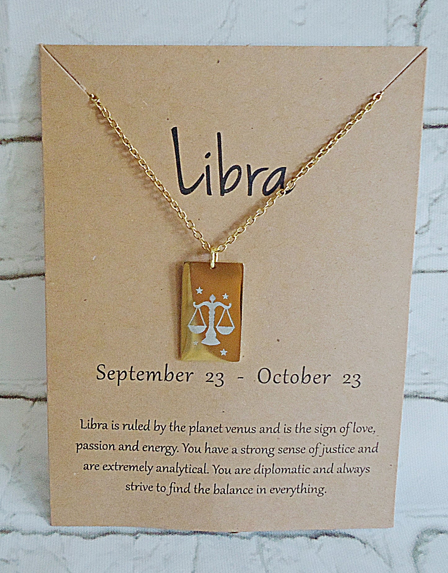 Zodiac Birthday Necklaces, Gold Plated Stainless Steel, Minimalist